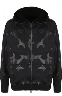 Куртка на молнии с меховой подстежкой и капюшоном Valentino