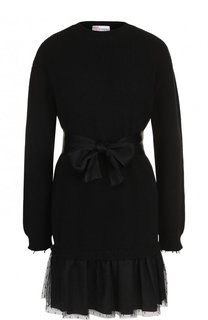 Мини-платье с круглым вырезом и поясом REDVALENTINO
