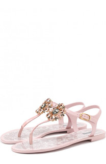 Резиновые сандалии с брошью Dolce & Gabbana