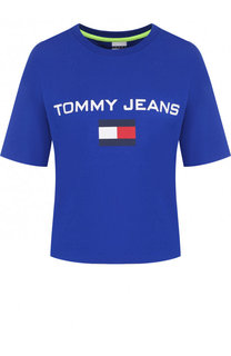 Хлопковая футболка с логотипом бренда Tommy Hilfiger