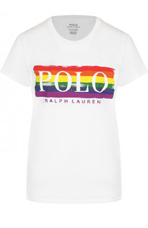 Хлопковая футболка с логотипом бренда Polo Ralph Lauren