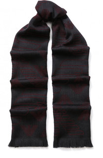 Шерстяной шарф с бахромой Emporio Armani