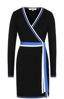 Мини-платье с запахом и контрастной отделкой Diane Von Furstenberg