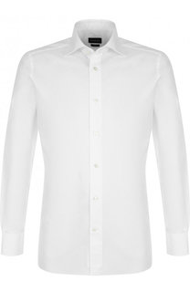Хлопковая сорочка с воротником кент Ermenegildo Zegna