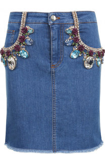 Джинсовая мини-юбка с декоративной отделкой Dolce & Gabbana