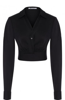 Укороченная хлопковая блуза на запах T by Alexander Wang