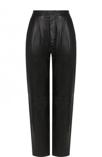 Укороченные кожаные брюки Saint Laurent