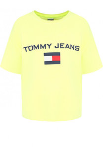 Хлопковая футболка с логотипом бренда Tommy Hilfiger