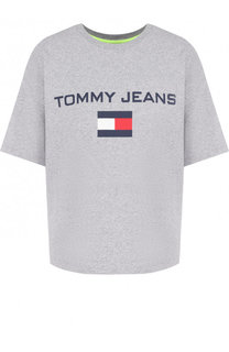 Хлопковая футболка с логотипом бренда Tommy Hilfiger