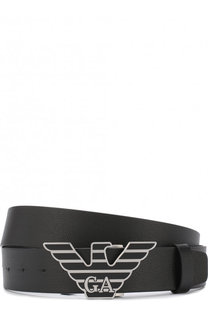 Кожаный ремень с фигурной пряжкой Emporio Armani
