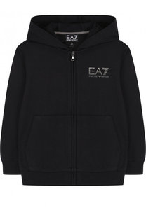 Хлопковый кардиган на молнии с капюшоном Ea 7