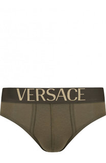 Хлопковые брифы с широкой резинкой Versace