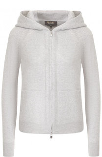 Кашемировый кардиган на молнии с капюшоном Loro Piana
