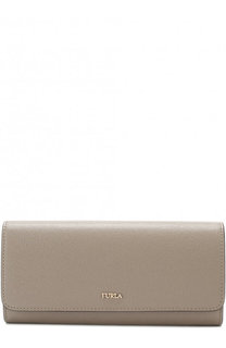 Кожаный кошелек с клапаном и логотипом бренда Furla
