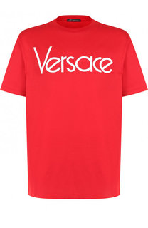 Хлопковая футболка с круглым вырезом Versace
