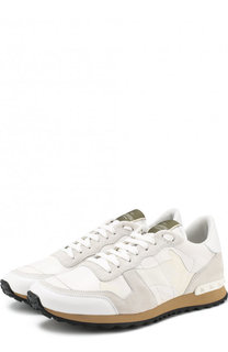 Комбинированные кроссовки Valentino Garavani Rockrunner на шнуровке Valentino