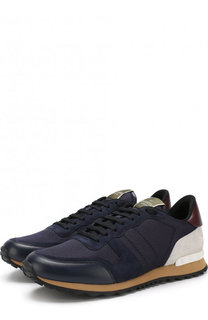 Комбинированные кроссовки Valentino Garavani Rockrunner на шнуровке Valentino