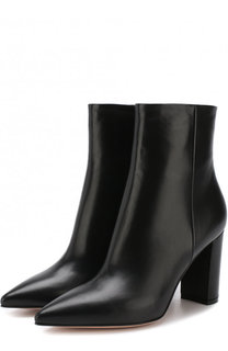 Кожаные ботильоны на устойчивом каблуке Gianvito Rossi