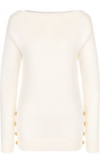 Однотонный хлопковый пуловер с контрастными пуговицами Ralph Lauren