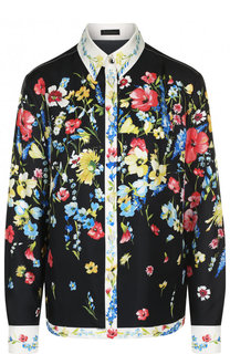 Шелковая блуза с цветочным принтом Escada