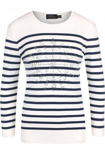 Приталенный лонгслив с круглым вырезом в полоску Polo Ralph Lauren