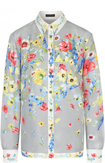 Шелковая блуза с цветочным принтом Escada