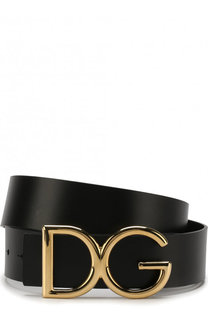 Кожаный ремень с фигурной пряжкой Dolce & Gabbana