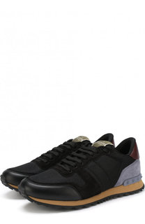Комбинированные кроссовки Valentino Garavani Rockrunner на шнуровке Valentino