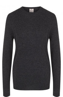 Однотонный кашемировый пуловер фактурной вязки FTC