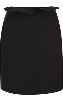 Однотонная мини-юбка из смеси шерсти и шелка Valentino