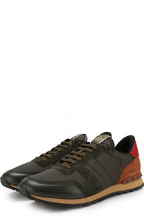 Комбинированные кроссовки Valentino Garavani Rockrunner на шнуровке Valentino