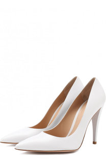 Кожаные туфли на устойчивом каблуке Gianvito Rossi