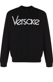 Хлопковый свитшот с логотипом бренда Versace