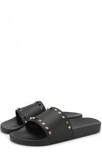Резиновые шлепанцы Valentino Garavani с отделкой Valentino