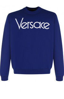 Хлопковый свитшот с логотипом бренда Versace