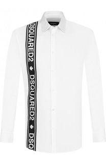 Хлопковая рубашка с контрастной отделкой Dsquared2