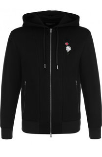 Бомбер из вискозы на молнии с капюшоном Alexander McQueen
