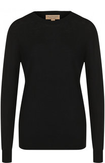 Однотонный шерстяной пуловер с круглым вырезом Burberry
