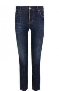 Укороченные джинсы прямого кроя с потертостями Dsquared2