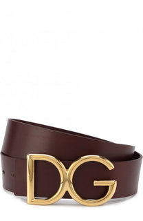 Кожаный ремень с фигурной пряжкой Dolce & Gabbana