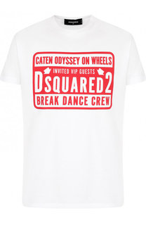 Хлопковая футболка с принтом Dsquared2
