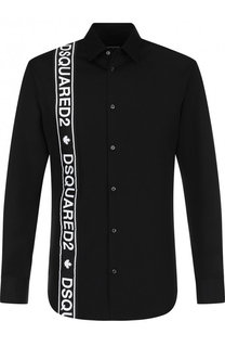 Хлопковая рубашка с контрастной отделкой Dsquared2