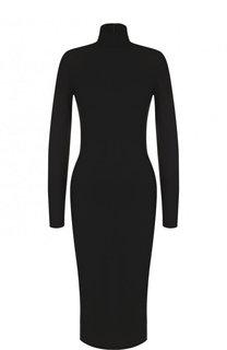 Однотонное приталенное платье с воротником-стойкой Dsquared2