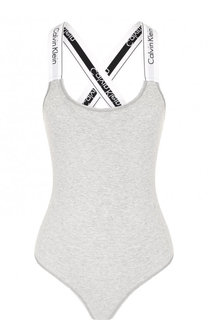Хлопковое боди с логотипом бренда Calvin Klein Underwear
