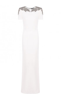 Однотонное платье-макси с декоративной отделкой Alexander McQueen