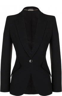 Однотонный приталенный жакет на одной пуговице Alexander McQueen