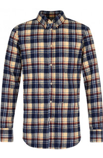 Хлопковая рубашка в клетку с воротником button down Dsquared2