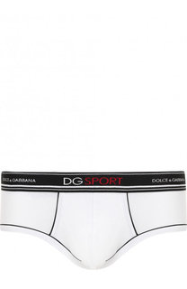 Хлопковые хипсы с широкой резинкой Dolce & Gabbana