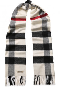 Кашемировый шарф в клетку с бахромой Burberry