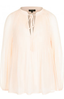 Однотонная плиссированная блуза свободного кроя Escada